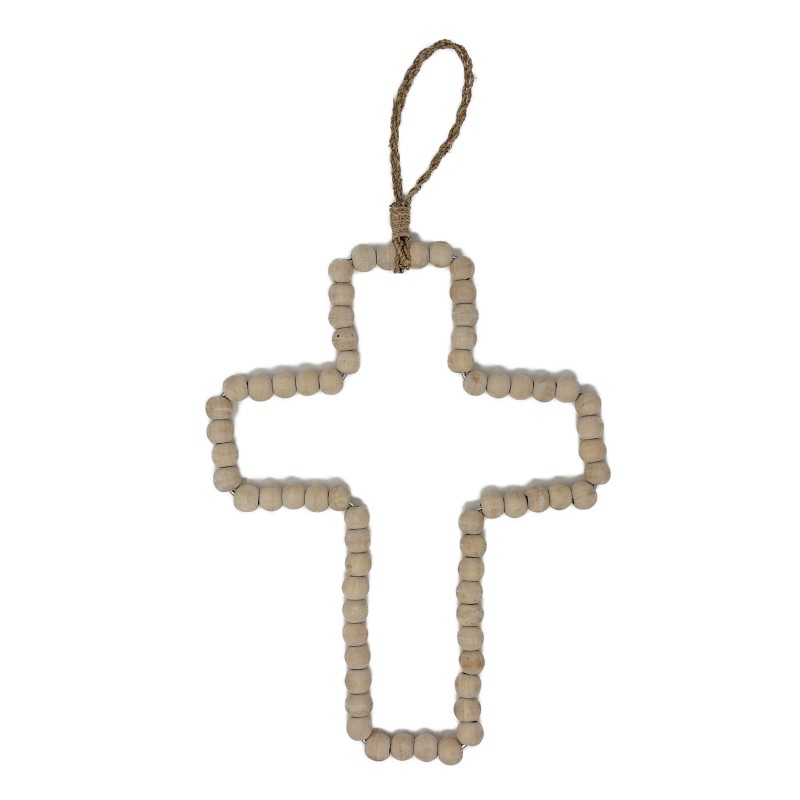 WOOD PEARL CROSS NATURAL - DECOR OBJECTS